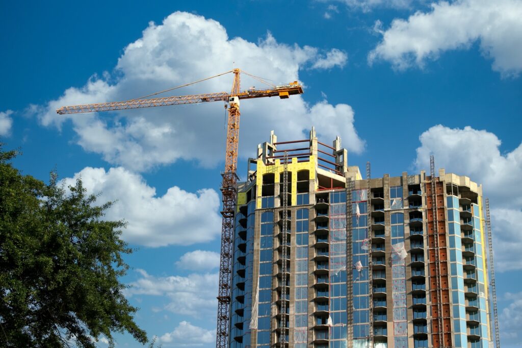 Cropped image of a new block of flats construction